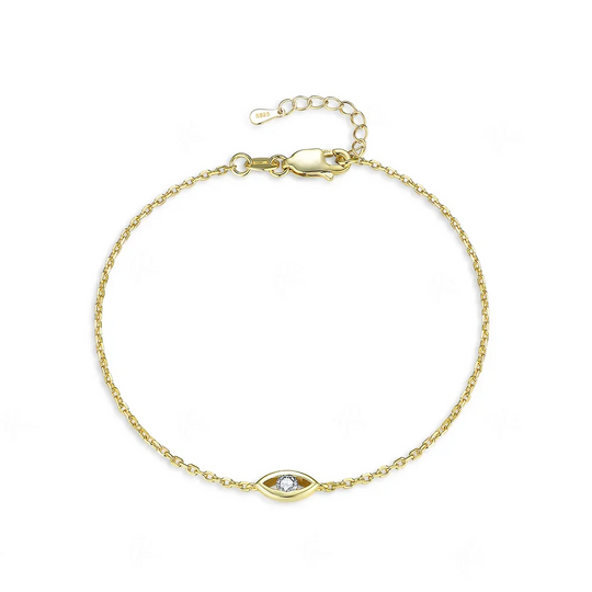 Kuololit 0.1CT Lab Grown Diamonds Bracelets for Women Men 585 18K 10K Eyes Adjustable Chains  for Engagement Party Christmas