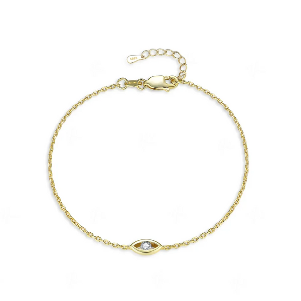 Kuololit 0.1CT Lab Grown Diamonds Bracelets for Women Men 585 18K 10K Eyes Adjustable Chains  for Engagement Party Christmas