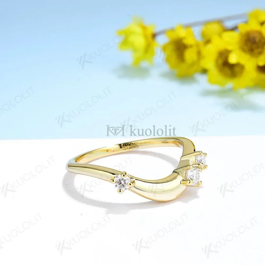 Kuololit 0.22CTW Lab Grown Diamonds for Women 585 14k 10k Solid Gold 925 Silver Round Cut for Party Christmas Engagement Wedding