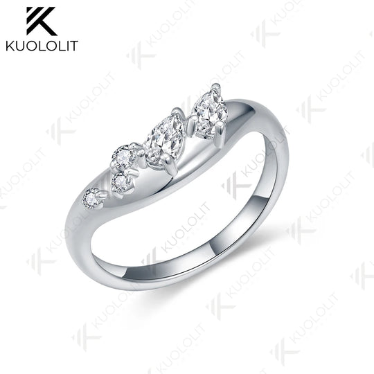 Kuololit 0.8CTW Lab Grown Diamonds Rings for Women Solid 18K 14K 10K 585 Yellow Gold Wedding Band for Christmas Classic Gifts