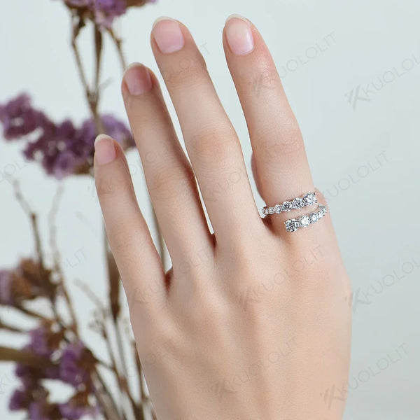 Kuololit 3CTW Round Moissanite Rings for Men Women Yellow Gold 18K 14K 10K 925 Sliver Band Ring for Engagement Wedding Classic
