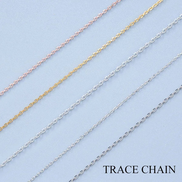 Kuololit Solid 925 Sterling Chain 40cm-60cm Box Chain Necklace for Women Girls Kids Children Christmas Gift Wholesale Jewelry