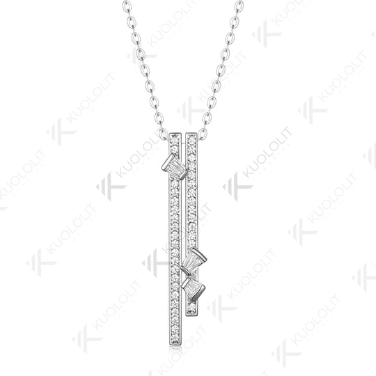 Kuololit 0.5CTW Moissanite Necklace for Women Solid 14K 10K 585 White Gold Necklace for Christmas Gifts Party Engagement