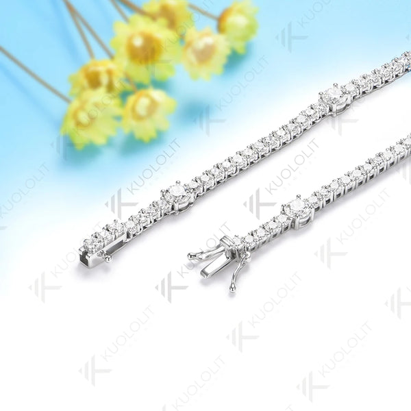 Kuololit 9CTW Lab Grown Diamonds 4 Prong Custom Necklace for Women 14K 10K Gold  for Anniversary Engagement Christmas Gifts