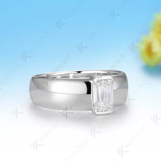 Kuololit 1CT IGI Lab Grown Diamond Ring for Men Women Solid 14K 10K Yellow Gold Engagement for Christmas Gift Luxury Wedding