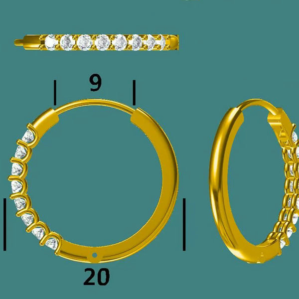 Kuololit 0.54CTW Moissanite Hoop Earrings for Women Solid 18K 14K 10K 585 Yellow Gold Earrings for Engagement Wedding Christmas