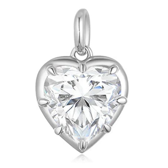 Kuololit Heart Mossanite Gemstone Pendant for Women Solid 14K 10K Gold Lab Grown Emerald Ruby Pink Padparadscha Pendant for Gift