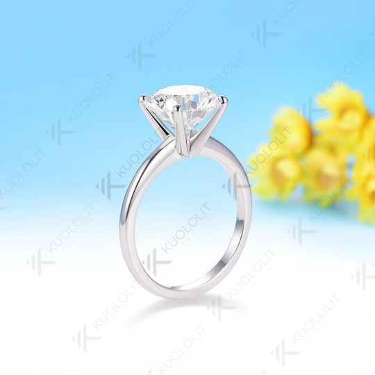 Kuololit 3CT Round Moisssanite Solitaire Ring for Women Solid 585 14K 10K Gold Ring for Anniversary Engagement Gifts Christmas Wedding