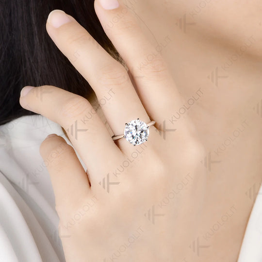 Kuololit 5CT Sakura Cut Mossanite Engagement Ring for Women Solid 14K 10K Yellow Gold Ring for Anniversary Christmas Gifts Party