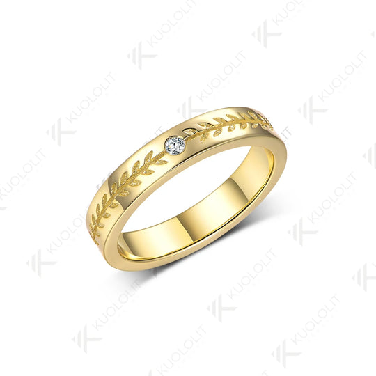 Kuololit 0.03CT Lab Grown Diamond Band for Women Solid 18K 14K 10K Gold D VS1 Diamond Wedding Ring for Anniversary Engagement