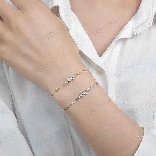 Kuololit Moissanite Bracelets for Women Men 585 18K 10K Adjustable Chains Bracelets Charm for Engagement Party Christmas Gifts