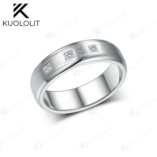 Kuololit PT900 0.24CTW Lab Grown Diamonds Rings for Women MenSolid Platinum 900 Gold  Wending Band for Engagement Christmas