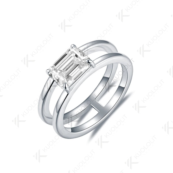 Kuololit IGI 2CT IGI Lab Grown Diamond Ring for Women Solid 18K 14K 10K Gold Ring for Anniversary Engagement Gifts Classic Party