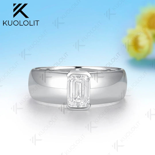 Kuololit 1CT IGI Lab Grown Diamond Ring for Men Women Solid 14K 10K Yellow Gold Engagement for Christmas Gift Luxury Wedding