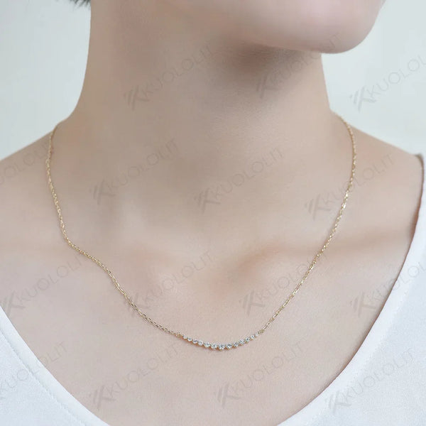 Kuololit 0.55CTW Lab Grown Diamonds Necklaces for Women Solid 10K 14K 18K 925 Sliver Pendant with Chain for Engagement Chirstmas