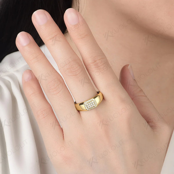 Kuololit PT900 0.24CTW Lab Grown Diamonds  Band for Men Women Solid Platinum 900 Gold For Engagement WeddingBand Christmas Gifts