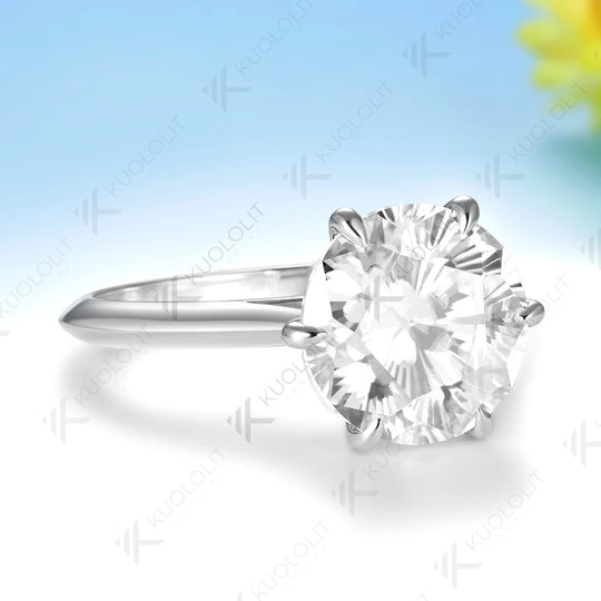 Kuololit 5CT Sakura Cut Mossanite Engagement Ring for Women Solid 14K 10K Yellow Gold Ring for Anniversary Christmas Gifts Party
