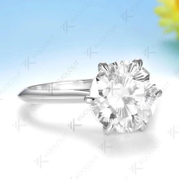 Kuololit 5CT Sakura Cut Mossanite Engagement Ring for Women Solid 14K 10K Yellow Gold Ring for Anniversary Christmas Gifts Party