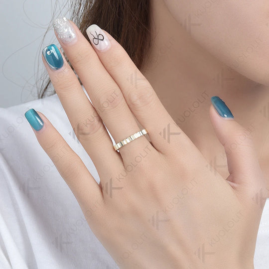 Kuololit Rings for Men Women PT950 Solid 585 14K 10K 925 Silver Yellow Gold Band Ring for Anniversary Wedding Christmas Gifts