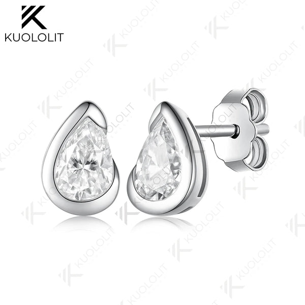Kuololit 1CTW NGIC Lab Grown Diamonds Stud Earrings for Women 14K 10K 585 Solid Gold Yellow Gold Stud Earrings for Christmas