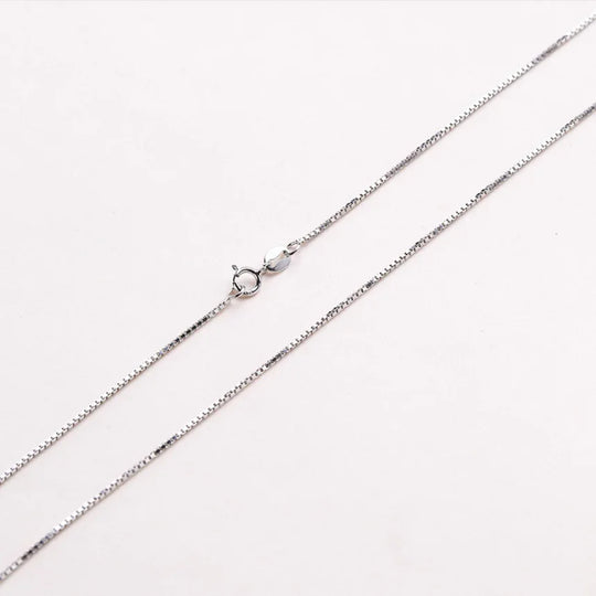Kuololit Solid 925 Sterling Chain 40cm-60cm Box Chain Necklace for Women Girls Kids Children Christmas Gift Wholesale Jewelry