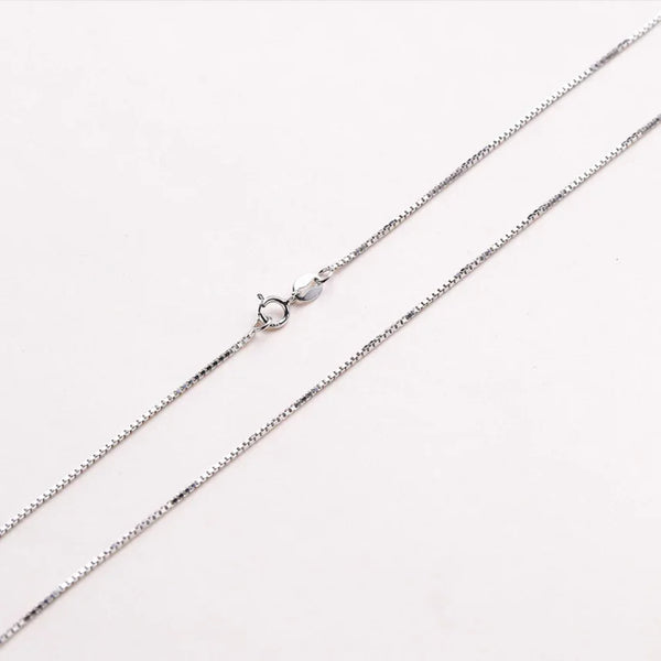 Kuololit Solid 925 Sterling Chain 40cm-60cm Box Chain Necklace for Women Girls Kids Children Christmas Gift Wholesale Jewelry