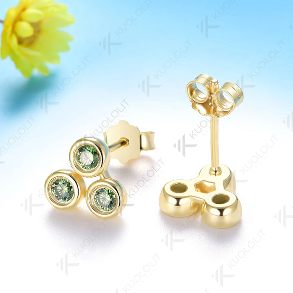 Kuololit 0.48CTW Moissanite Custom Stud Earrings for Women Solid 10K 14K 585 White Gold Stud Earrings for Classic Christmas Gift