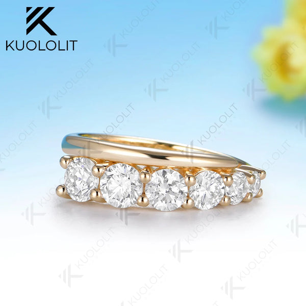 Kuololit 1.3CTW Lab Grown Diamond Ring for Men Women Solid 14K10K Yellow Gold Wedding Band for Christmas Gift Luxury Engagement