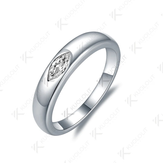 Kuololit 0.3CT Moissanite Ring for Women Solid 18K 14K 10K 585 White Gold Marquise Engagement Ring for Christmas Anniversary