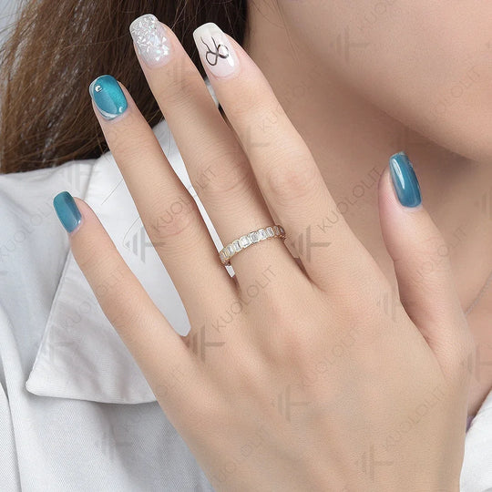 Kuololit 3.5CTW Emerald Cut Moissanite Ring for Men Women PT950 Soild 14K 10K Yellow Gold Silver Band Ring for Wedding Christmas