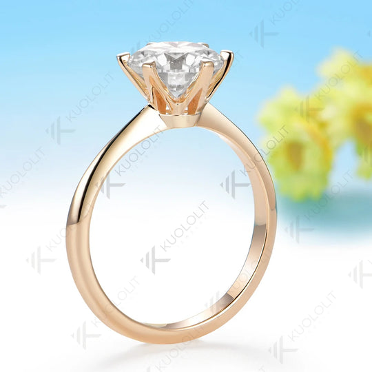 Kuololit 3CT IGI Lab Grown Diamonds Custom Ring for Women Solid 14K 10K Yellow Gold Ring for Anniversary Christmas Gifts Party