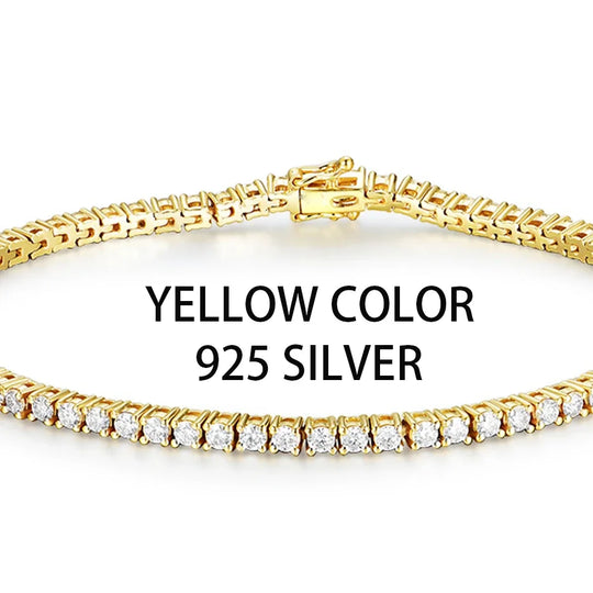 Kuololit Moissanite Bracelet for Women Solid 14K 10K Yellow Gold GRA Moissanite Tennis Bracelet for Engagement Christmas Gifts