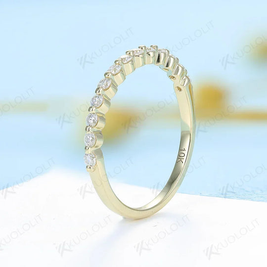 Bagues Kuololit en or rose 925, 14K, 10K et 18K avec diamants de laboratoire, demi-alliance, style bulle, alliances de fiançailles et de mariage. 