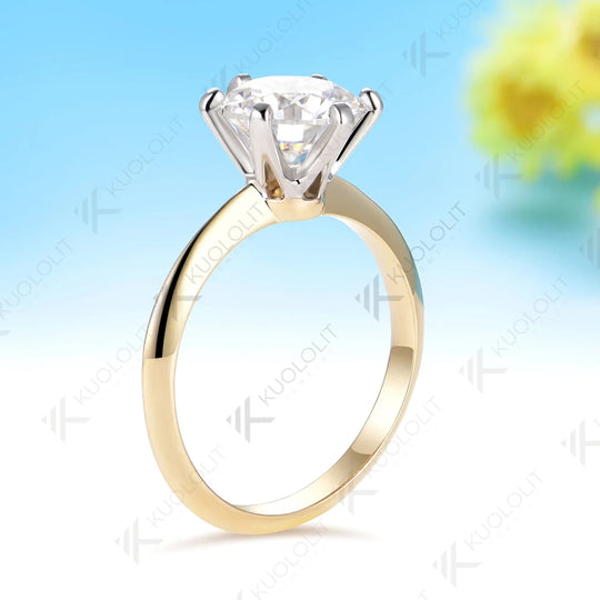 Kuololit 1.5CT IGI Lab Grown Diamonds Cutom Ring for Women Solid 14K 10K Yellow Gold Ring for Anniversary Christmas Gifts Party