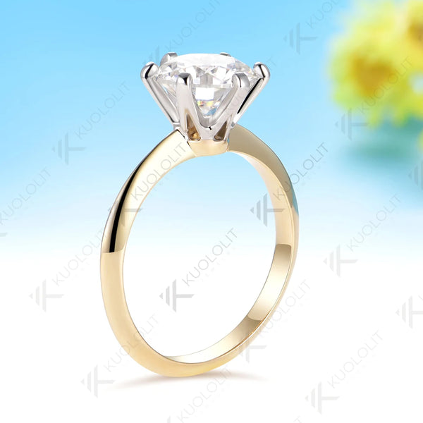 Kuololit 1.5CT IGI Lab Grown Diamonds Cutom Ring for Women Solid 14K 10K Yellow Gold Ring for Anniversary Christmas Gifts Party