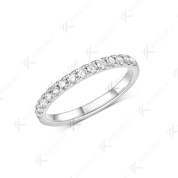 Kuololit Lab Grown Diamond Wedding Band Ring for Men Women Solid 14K10K Yellow Gold Half Eternity Band for Christmas Gift Luxury