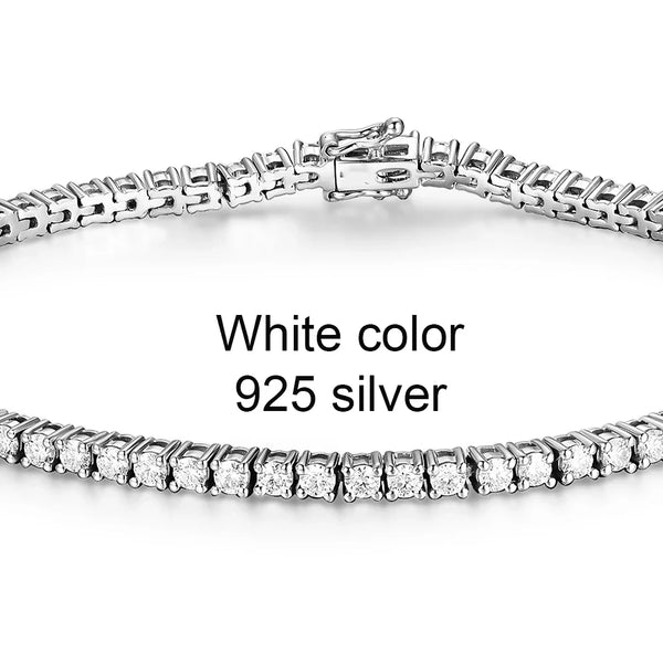 Kuololit Moissanite Bracelet for Women Solid 14K 10K Yellow Gold GRA Moissanite Tennis Bracelet for Engagement Christmas Gifts