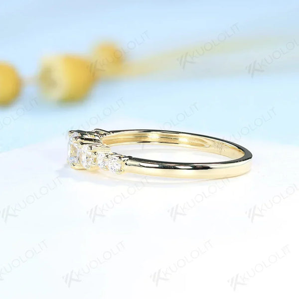 Kuololit 0.66CTW Lab Grown Diamonds Rings for Women Solid 18K 10K Rose Gold for Anniversary Wedding Engagement Classic Vintage
