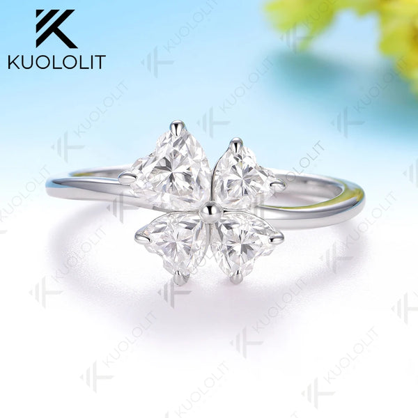 Kuololit 1.5CT Moissanite Ring for Women Solid 18K 14K 10K Yellow Gold Heart Cut Engagement Ring for Anniversary Christmas Gifts