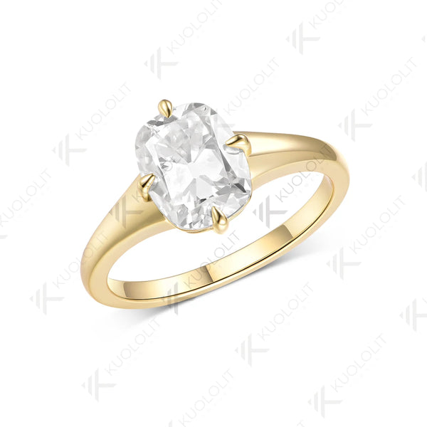 Kuololit 3CT OMC Moissanite Ring for Women Solid 14K 10K 585 Yellow Gold Engagement Ring for Christmas Gifts Party Anniversary