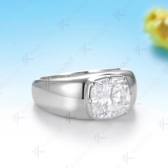 Kuololit 2.5CT Enlonged Cushion Moissanite Ring for Women Solid 14K 10K 585 Yellow Gold Ring for Engagement Christmas Gifts