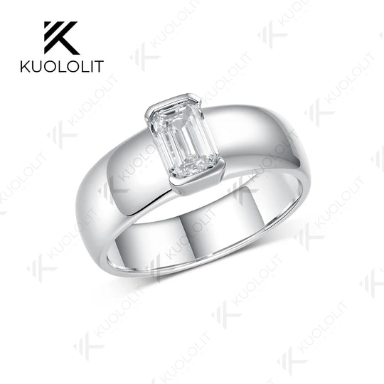 Kuololit 1CT IGI Lab Grown Diamond Ring for Men Women Solid 14K 10K Yellow Gold Engagement for Christmas Gift Luxury Wedding