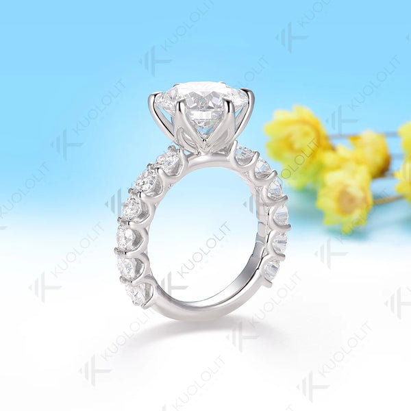 Kuololit 4CT IGI Lab Grown Diamonds Ring for Women D VS1 for Women Solid 14k 10K 585 White Gold for Engagement Christmas Gifts