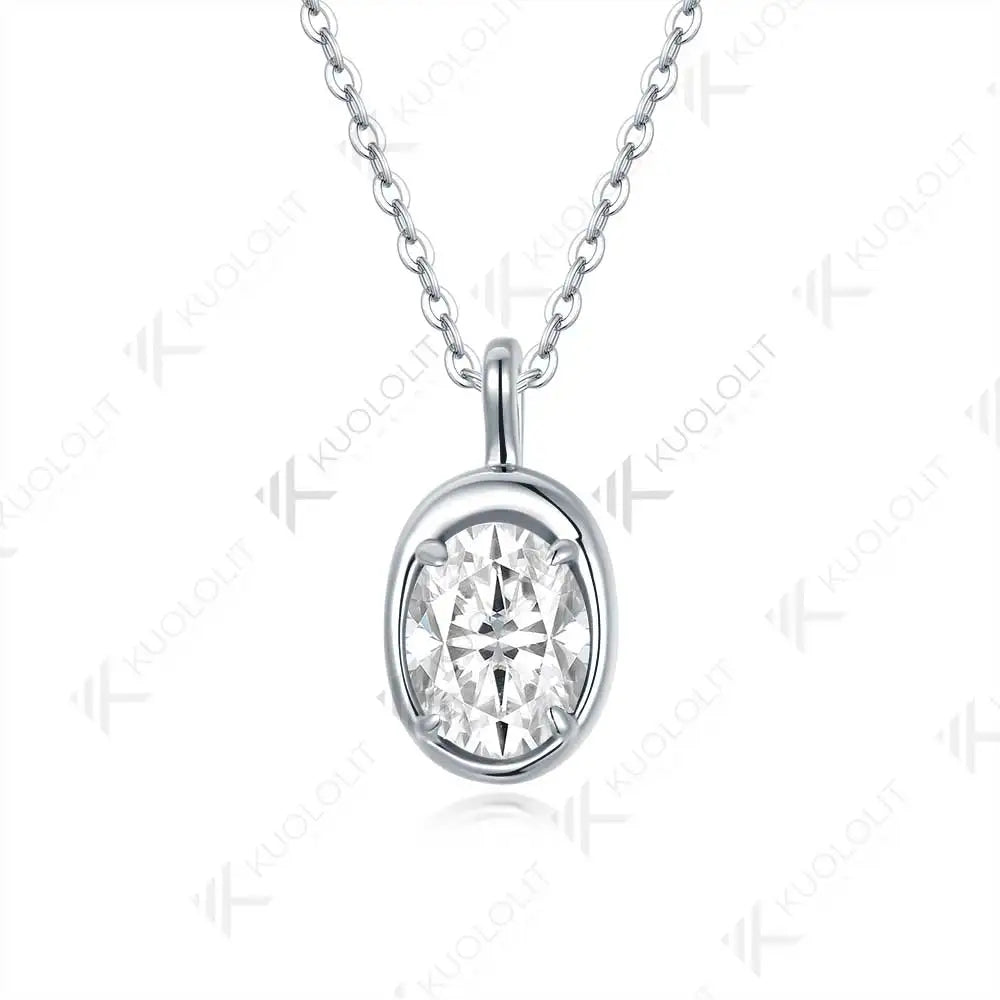 Kuololit 1.5CT Mossanite Necklace for Women Solid 14K 10K Gold Lab Grown Emerald Alexandrite Gemstone Pendant for Christmas Gift