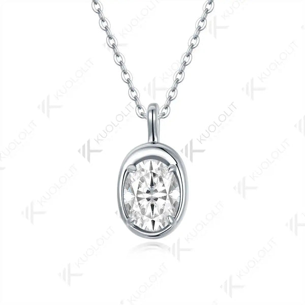 Kuololit 1.5CT Mossanite Necklace for Women Solid 14K 10K Gold Lab Grown Emerald Alexandrite Gemstone Pendant for Christmas Gift