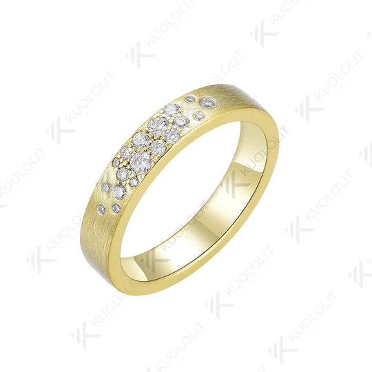 Kuololit PT900 0.25CTW Lab Grown Diamond Rings for Men Women Platinum 900 Gold Brushed Band for Weeding Engagement Christmas