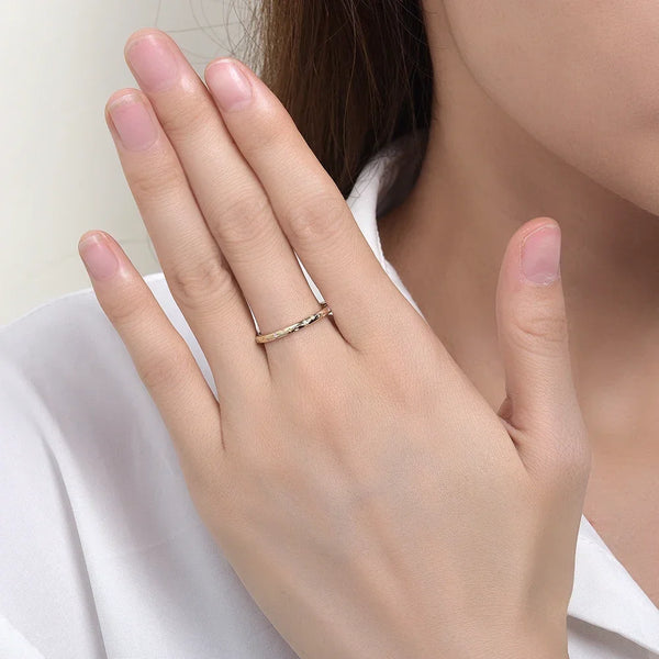 Kuololit Moissanite Band Rings for Women Men Solid 18K 14K 10K 925 Silver Yellow Gold Star Carving for Anniversary Engagement