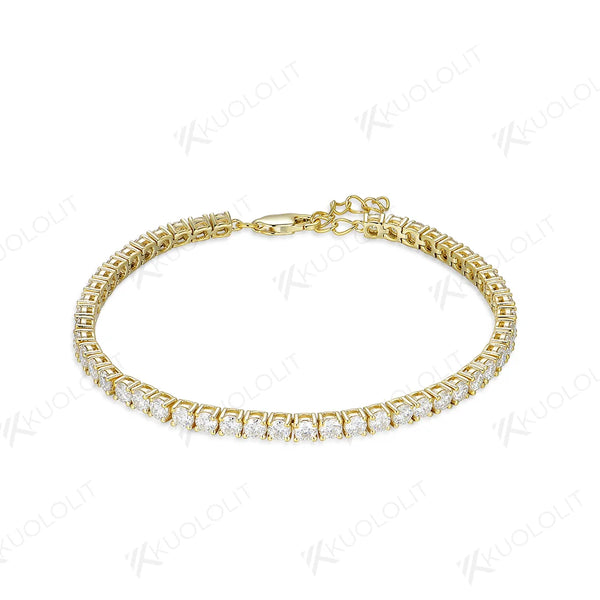 Kuololit 5.3CTW Moissanite Tennis Bracelets for Women Men 585 14K 10K Adjustable Chains for Engagement Wedding Party Christmas