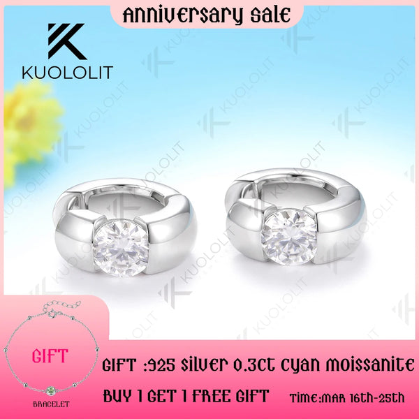 Kuololit 2CTW IGI Lab Grown Diamonds Custom Hoop Earrings for Women Solid 14K 10K Yellow Gold Engagement Ring for Christmas Gift