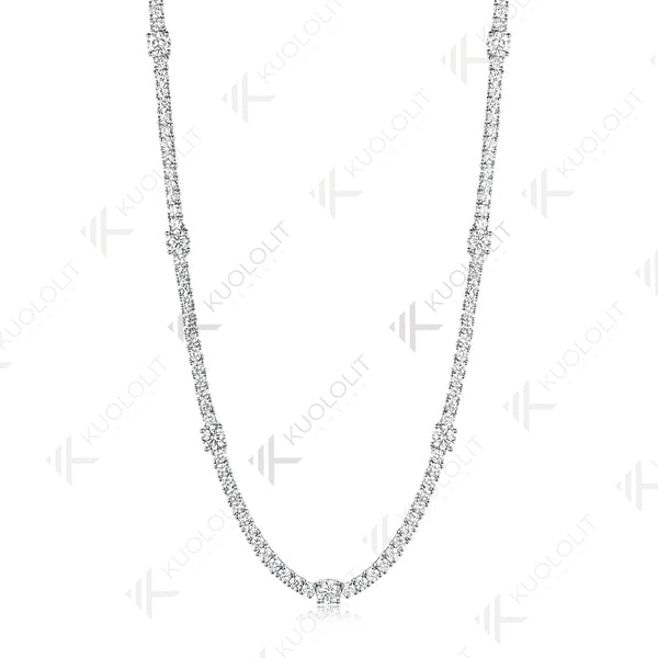 Kuololit 9CTW Lab Grown Diamonds 4 Prong Custom Necklace for Women 14K 10K Gold  for Anniversary Engagement Christmas Gifts